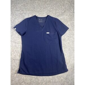 Figs Technical Catarina Scrub Top Womens S Blue Nursing Hospital Stretch SEE